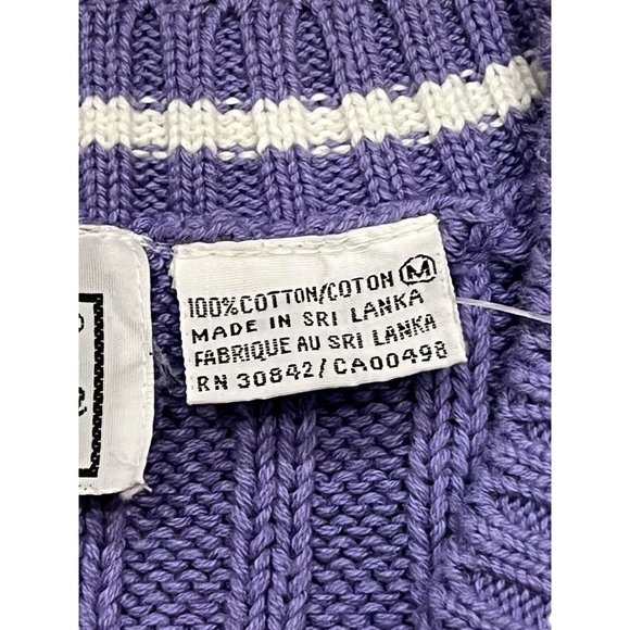 Vintage Andrew St John Medium Women’s Sweater Vest Knit Purple Stripe Golf NWT - Picture 3 of 8